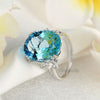 14K White Gold Luxury Anniversary Ring 10.3 Ct Oval Swiss Blue Topaz Diamond - diamondiiz.com