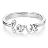 14K White Gold Love Wedding Band Anniversary Women Ring 0.01 Ct Diamond Fine 585 - diamondiiz.com