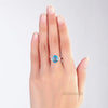 14K Rose Gold Wedding Engagement Ring 3.5 Ct Swiss Blue Topaz & Natural Diamond - diamondiiz.com