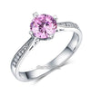 925 Sterling Silver Engagement Ring Vintage 1.25 Carat Fancy Pink Lab Diamond - diamondiiz.com