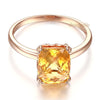 Fine 14K Rose Gold Wedding Promise Anniversary Engagement Ring Yellow Citrine - diamondiiz.com