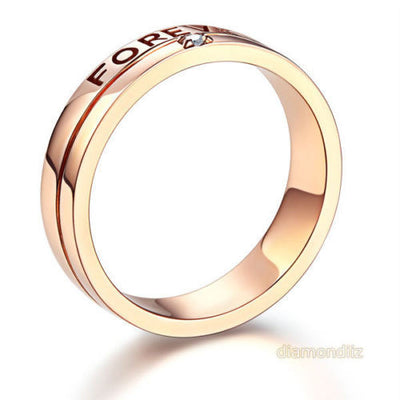 Matching 14K Rose Gold Forever Men Wedding Band Ring 0.02 Ct Diamonds - diamondiiz.com