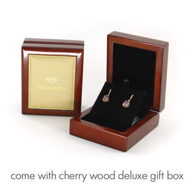 14K Rose Gold 3.5 Ct Oval Pink Topaz Earrings with side Natural Diamonds - diamondiiz.com