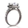 Lab Made Diamond Wedding Engagement Anniversary Ring Black Sterling 925 Silver - diamondiiz.com