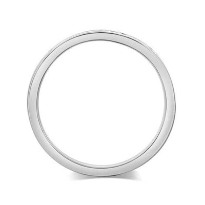 14K Solid White Gold Wedding Band Half Eternity Ring 0.17 Ct Diamonds - diamondiiz.com