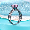 Black 925 Silver Engagement Anniversary Ring Fancy Pink Lab Created Diamond - diamondiiz.com