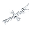Fine 14K White Gold Cross Pendant Necklace 0.21 Ct Diamond Jewelry - diamondiiz.com