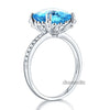 14K White Gold Wedding Anniversary Ring 4.5 Ct Cushion Swiss Blue Topaz Diamond - diamondiiz.com
