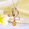 14K Rose Gold Critine Butterfly Pendant Necklace - diamondiiz.com