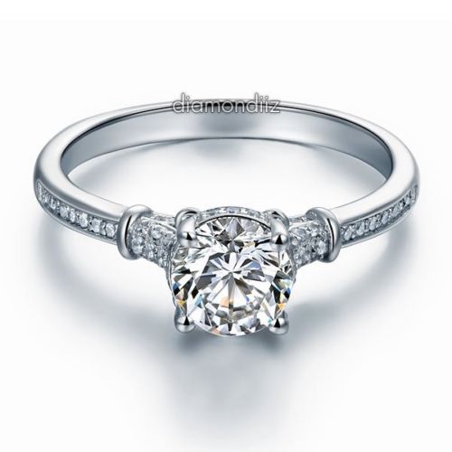 Lab Made Diamond Sterling 925 Silver Wedding Engagement Cathedral Ring - diamondiiz.com