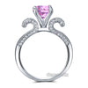 925 Sterling Silver Engagement Ring 2 Ct Elegant Fancy Pink Lab Created Diamond - diamondiiz.com