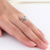 14K White Gold Wedding Engagement Ring 1.2 CT Topaz 0.16 CT Natural Diamonds - diamondiiz.com