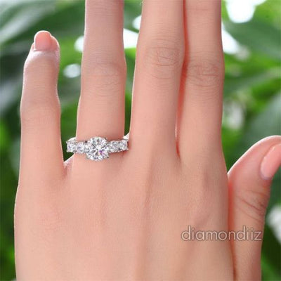 Five-Stone Ring Created Diamond Sterling 925 Silver Wedding Engagement - diamondiiz.com
