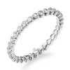 14K Solid White Gold Heart Eternity Wedding Band Stacking Ring 0.33 Ct Diamonds - diamondiiz.com