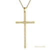 14K Yellow Gold Cross Pendant Necklace 0.3 Ct Diamonds - diamondiiz.com