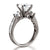 Balck 925 Silver Engagement Anniversary Ring Three-Stone Lab Created Diamond