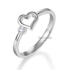 14K White Gold Heart Wedding Band Bridal Ring 0.02 Ct Diamond 585 Fine Jewelry - diamondiiz.com