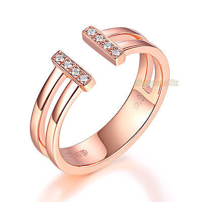 14K Rose Gold Wedding Band Anniversary Ring 0.04 Ct Diamond Fine Jewelry - diamondiiz.com