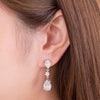 Bridal Wedding Bridesmaid Jewelry Dangle Earrings 925 Sterling Silver - diamondiiz.com