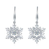 Dancing Stone Snowflake Dangle Drop Earrings 925 Sterling Silver - diamondiiz.com