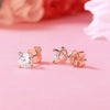 1 Carat Moissanite Diamond Heart Claws Earrings 925 Sterling Silver Rose Gold Plated MFE8206