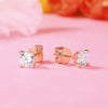 1 Carat Moissanite Diamond Heart Claws Earrings 925 Sterling Silver Rose Gold Plated MFE8206