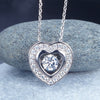 Dancing Stone Heart Halo Pendant Necklace 925 Sterling Silver - diamondiiz.com