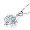 Dancing Stone Snowflake Pendant Necklace 925 Sterling Silver - diamondiiz.com