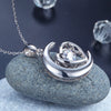 Dancing Stone Moon Heart Pendant Necklace 925 Sterling Silver - diamondiiz.com