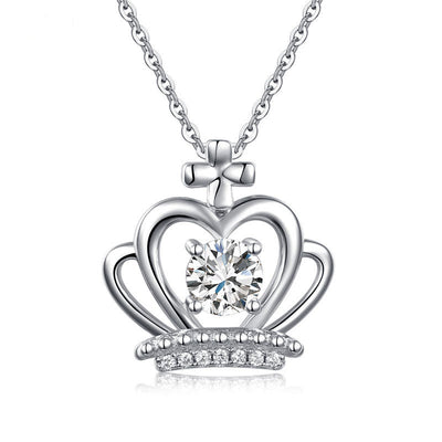 Fashion Crown Pendant Necklace 925 Sterling Silver - diamondiiz.com