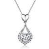 Heart Tear Drop Pendant Necklace 925 Sterling Silver - diamondiiz.com