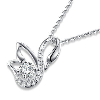 Swan Pendant Necklace 925 Sterling Silver - diamondiiz.com