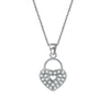 Love Heart Lock Pendant Necklace 925 Sterling Silver - diamondiiz.com