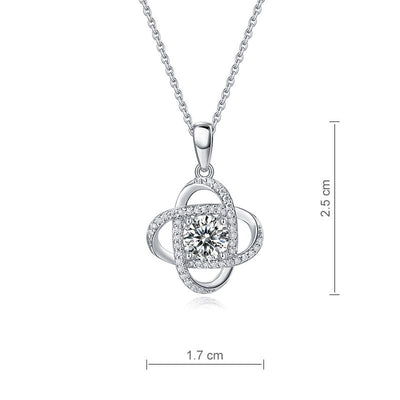 1 Ct Moissanite Diamond Flower Pendant Necklace 925 Sterling Silver MFN8151