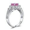 Art Deco Vintage style 925 Sterling Silver Wedding Ring 1.25 Ct Fancy Pink Created Diamond Promise Anniversary XFR8254