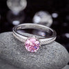 6 Claws 925 Sterling Silver Wedding Promise Anniversary Ring 1.25 Ct Fancy Pink Created Diamond Jewelry XFR8256