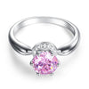 6 Claws Crown 925 Sterling Silver Wedding Promise Anniversary Ring 1.25 Ct Fancy Pink Created Diamond Jewelry XFR8262