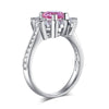 Snowflake 925 Sterling Silver Wedding Promise Anniversary Ring 1 Ct Fancy Pink Created Diamond XFR8264