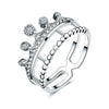 Solid 925 Sterling Silver Ring Crown Shape Created Diamond for Lady Trendy Stylish Jewelry XFR8277
