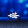 Solid 925 Sterling Silver 2-Pcs Butterfly Flower Ring Set Lady Jewelry 2017 New Design XFR8281