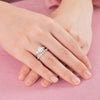 2 Carat Emerald Cut Moissanite Diamond  Ring Set ( 2 pcs) 925 Sterling Silver MFR8368