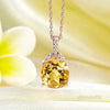 14K Rose Gold 3.5 Ct Cushion Citrine Pendant Necklace 0.1 Ct Diamond - diamondiiz.com