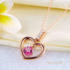 Fine 14K Rose Gold Pink Topaz Heart Pendant Necklace - diamondiiz.com