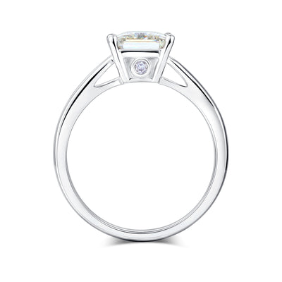 Moissanite Diamond Ring 14K White Gold 1 Carat Wedding Engagement - diamondiiz.com