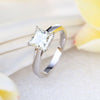 Moissanite Diamond Ring 14K White Gold 1 Carat Wedding Engagement - diamondiiz.com