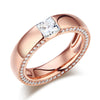 14K Rose Gold 0.6 Carat Moissanite Diamond Wedding Band Eternity Ring - diamondiiz.com