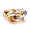 3-Color Multi-Tone 14K Solid White, Rose, Yellow Gold Wedding Band Ring Entwined - diamondiiz.com