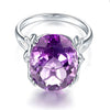 14K White Gold Luxury Anniversary Ring 8.3 Ct Oval Purple Amethyst Diamond - diamondiiz.com
