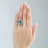 14K White Gold Luxury Wedding Anniversary Ring 13 Ct Swiss Blue Topaz Diamond - diamondiiz.com