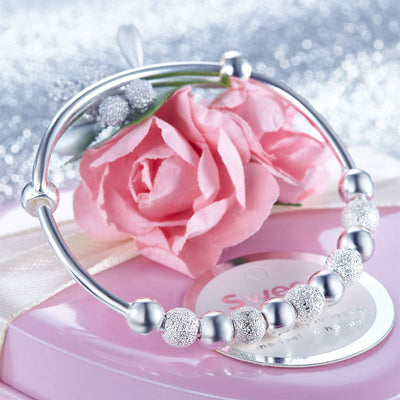 Baby Adjustable Size Bangle Bracelet 999 Pure Silver - diamondiiz.com